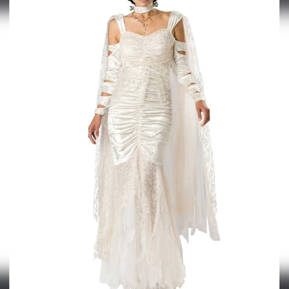 Fun Costumes Bride of Frankenstein Costum, Size Small With Choker - Picture 5 of 8